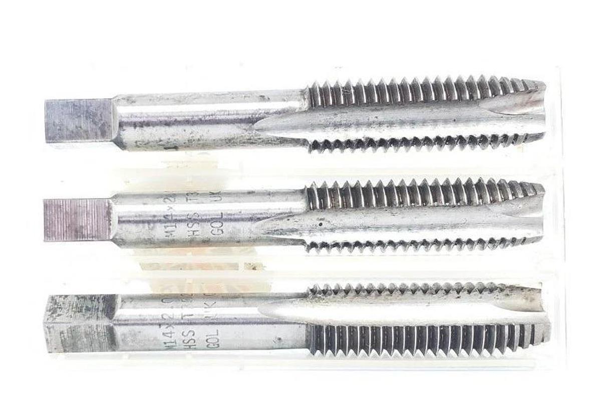 LOT OF 3 NEW GOLIATH M14X2 3FLT GH11 T302 SP/PT HAND TAPS M14X2.0 GH11 HSS T302