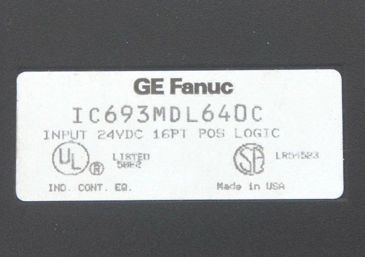 Used GE FANUC IC693MDL640C INPUT MODULE 24VDC, 16 PT POS LOGIC