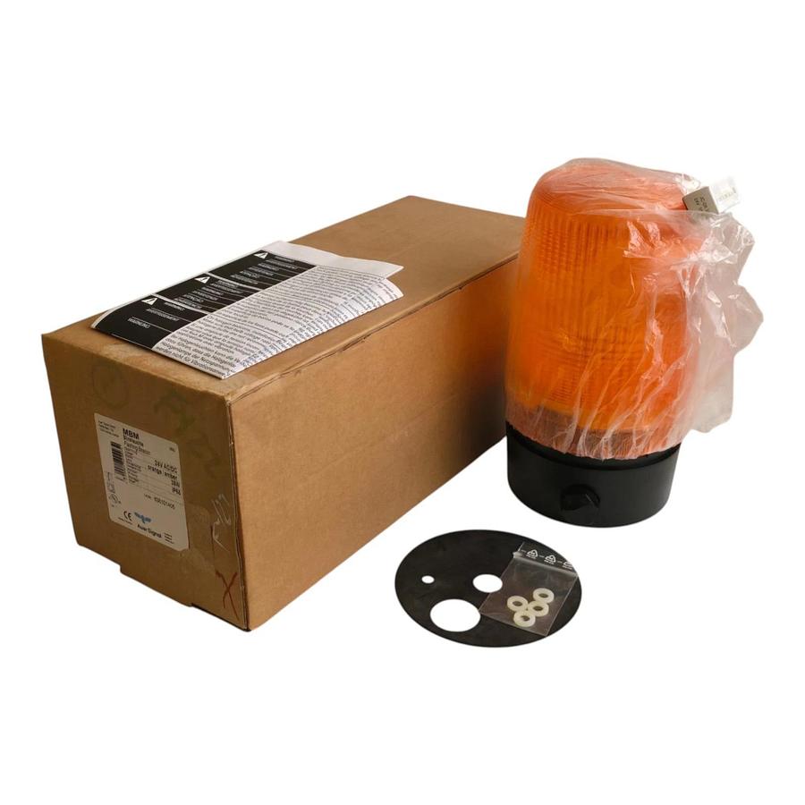 Auer Signal 838101405 MBM Flashing Beacon 120mm | 24V | Amber | 35W Bulb NSMP