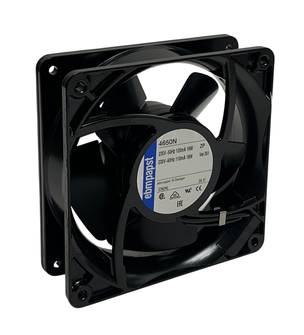 Used EBM-PAPST 4650N AC AXIAL FAN SQUARE 230V 50/60Hz 110/120mA 18/19W BLACK NSNP