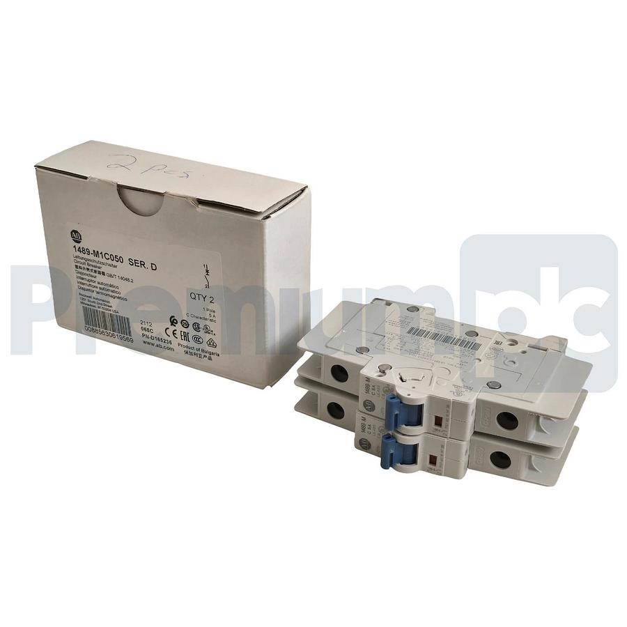 Box of 2 Allen-Bradley 1489-M1C050 /D Circuit Breaker, 1 Pole, 5A, C-Curve NSMP 885630619569