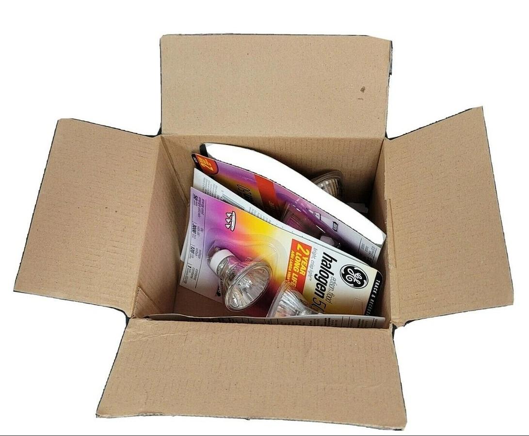 Used BOX OF 5 NEW GENERAL ELECTRIC Q50GU10/FL/CD INCANDESCENT LAMP BULB Q50GU10FLCD