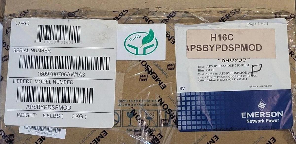 NEW EMERSON LIEBERT APSBYPDSPMOD APS BYPASS DSP MODULE