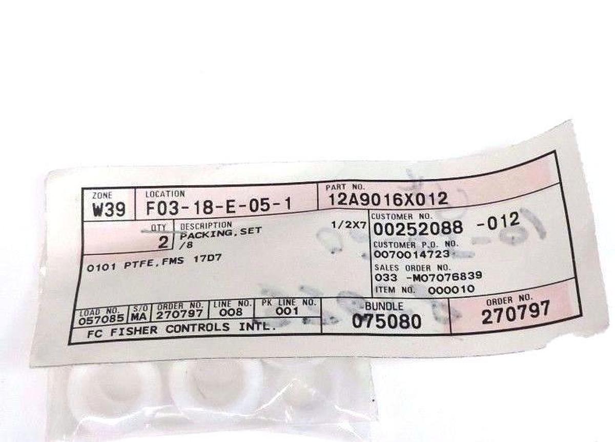 Used LOT OF 2 NEW FISHER 12A9016X012 PACKING SET REPAIR KITS