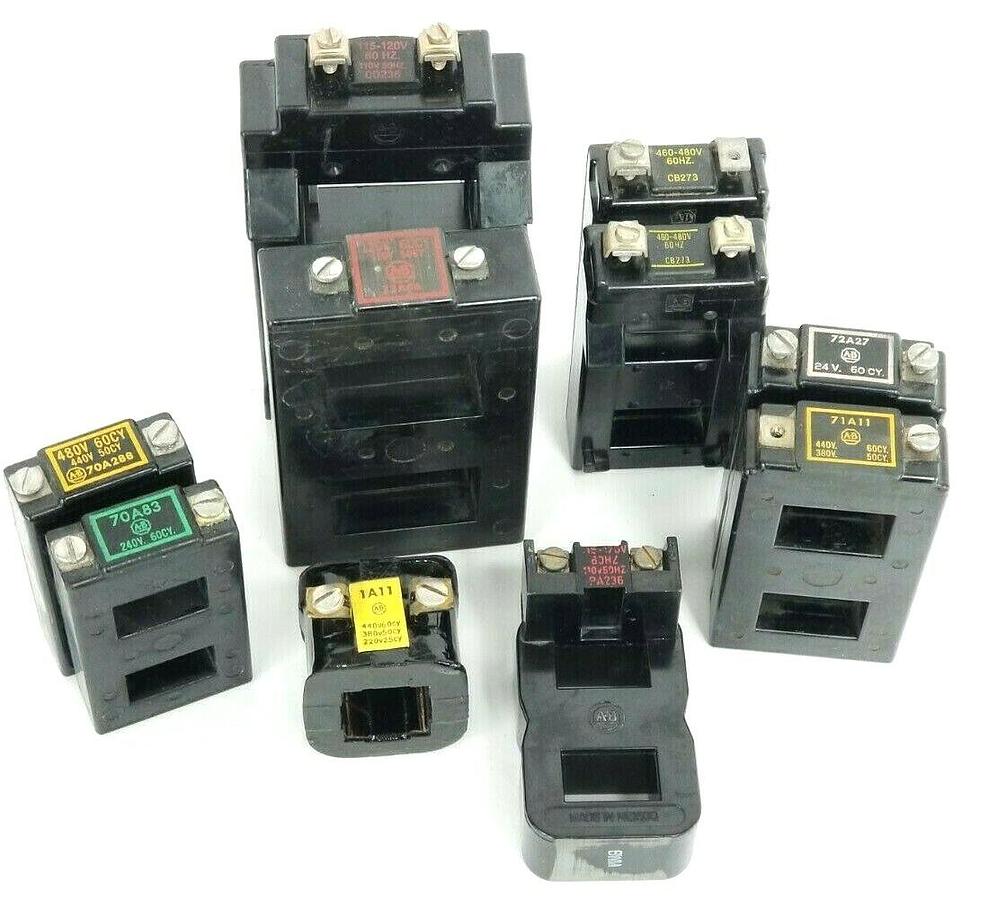 Used LOT OF 10 ALLEN BRADLEY STARTER COILS 71A11 72A27 70A288 70A83 PA236 1A11 73A86