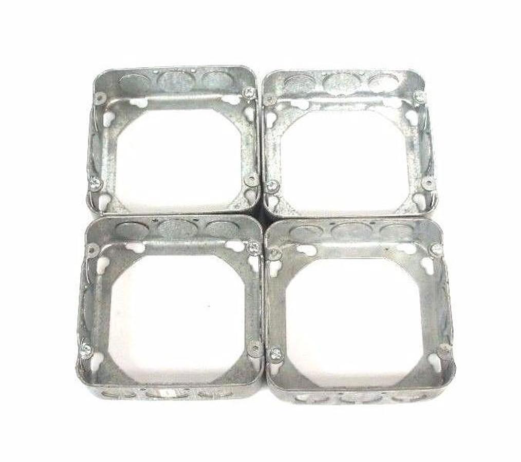 LOT OF 4 NEW STEEL CITY OUTLET ELECTRICAL BOXES 4-3/4" X 4-3/4", 1-1/2" DEEP