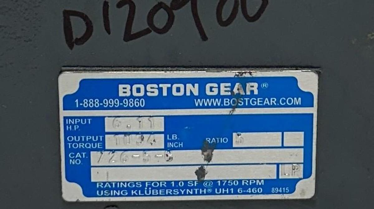 Used BOSTON GEAR 726-5-G / 51735 RIGHT ANGLE WORM GEAR SPEED REDUCER 5:1 RATIO NSNP