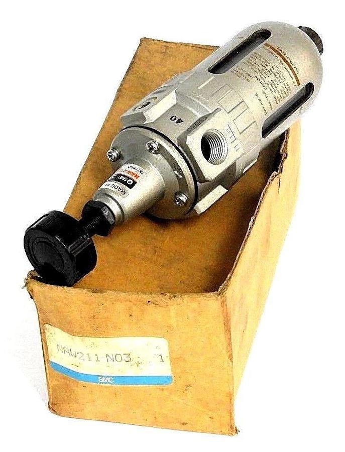 NEW SMC NAW211-N03 RELIEVING FILTER REGULATOR 150 PSI, NAW211N03