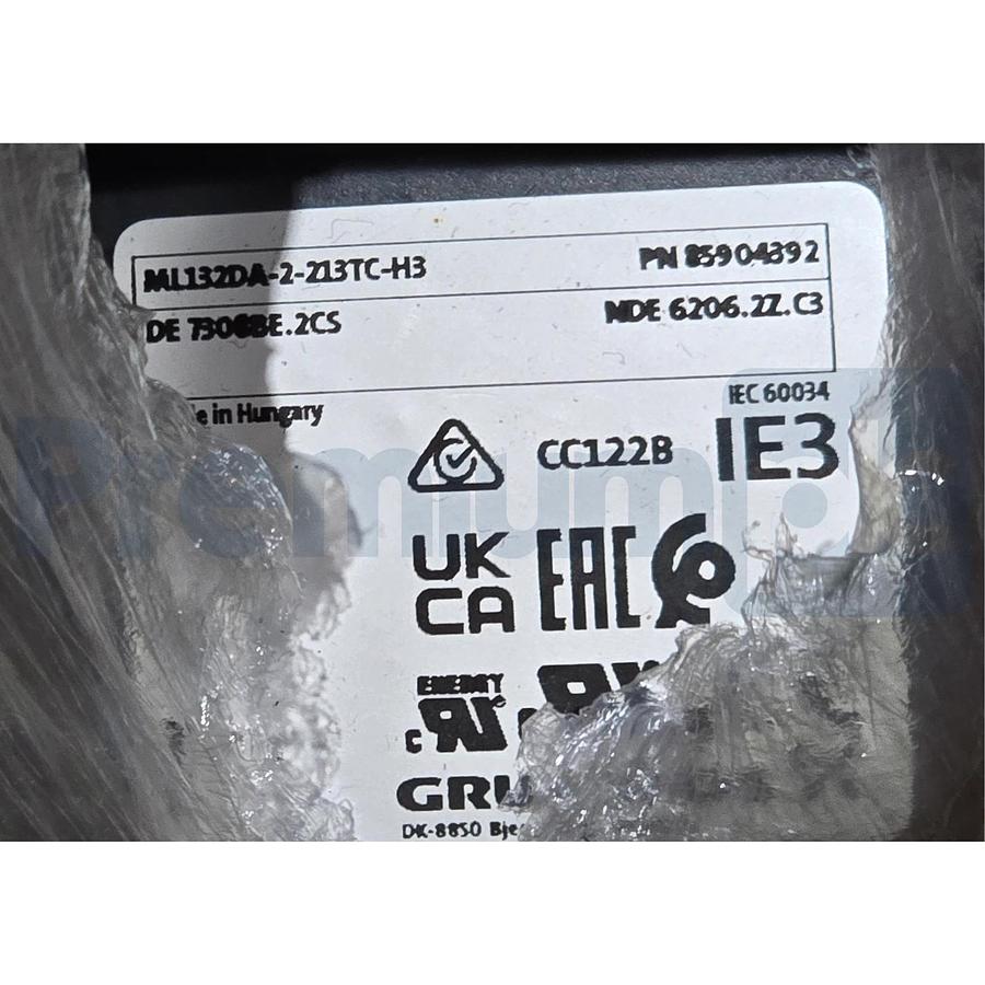 GRUNDFOS 91150083 - ML132DA PUMP MOTOR 3x208-230/460V 7.5HP TEFC 213TC NSMP