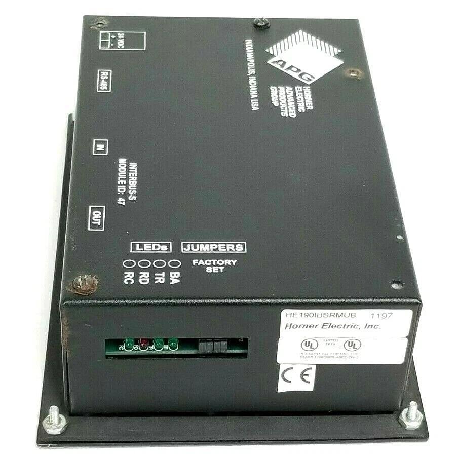 Used HORNER ELECTRIC HE190IBSRMUB OPERATOR INTERFACE PANEL 24VDC RS-485 HE190IBSRMU
