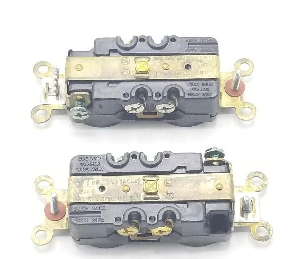 Used LOT OF 2 HUBBELL WC-956 PLUG RECEPTACLES 20A, 125V