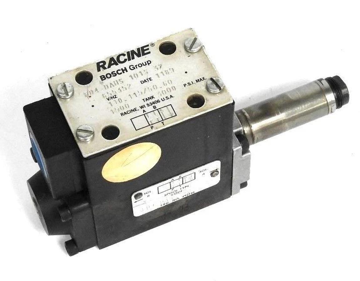 Used RACINE BOSCH FD4-DAHS-101S-32 VALVE 655352, 110/115V, 50/60HZ , 3000PSI