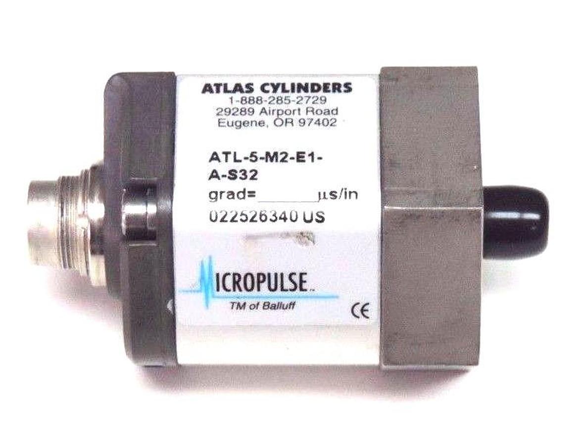 Used ATLAS CYLINDERS MICROPULSE ATL-5-M2-E1-A-S32 TRANSDUCER ATL5M2E1AS32
