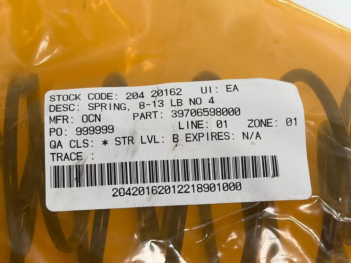 Oshkosh Defense 39706598000 Pressure Relief Valve Internal Calibration Spring