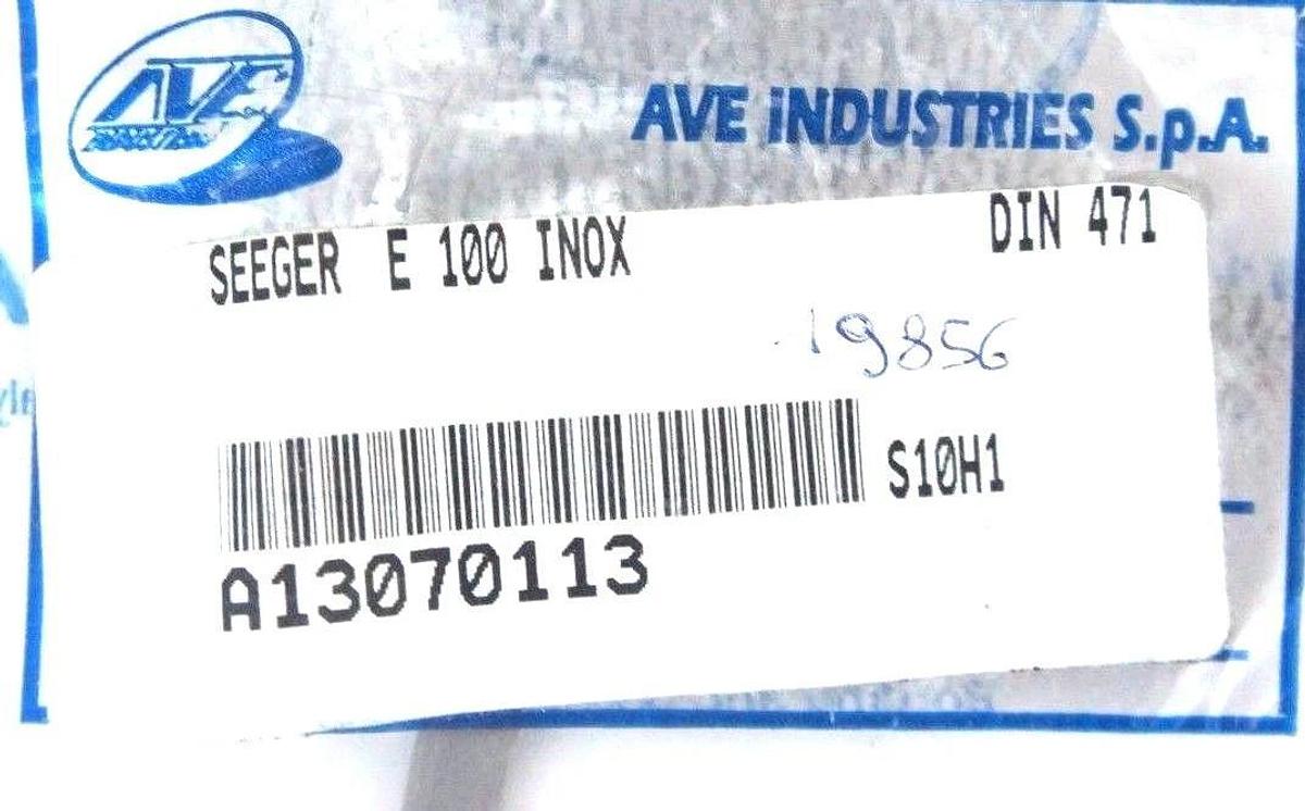 Used LOT OF 2 NEW AVE INDUSTRIES SEEGER E 100 INOX SNAP RINGS DIN 471