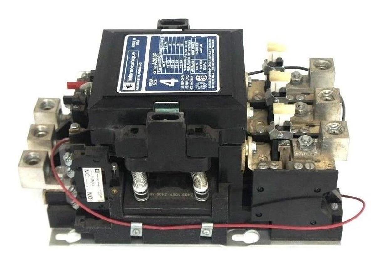 Used TELEMECANIQUE A203F MOTOR STARTER NEMA SIZE 4, 600V MAX, 100HP MAX, 120V COIL