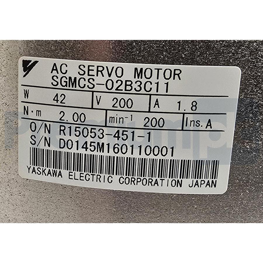 Used YASKAWA ELECTRIC SGMCS-02B3C11 / SGMCS02B3C11 DIRECT DRIVE SERVO MOTOR 42W NSMP
