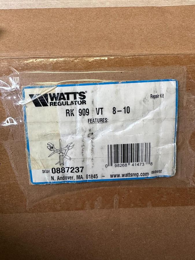 Used NIB WATTS RK-909-VT 8-10" RELIEF VALVE REPAIR KIT 0887237 (INCOMPLETE)