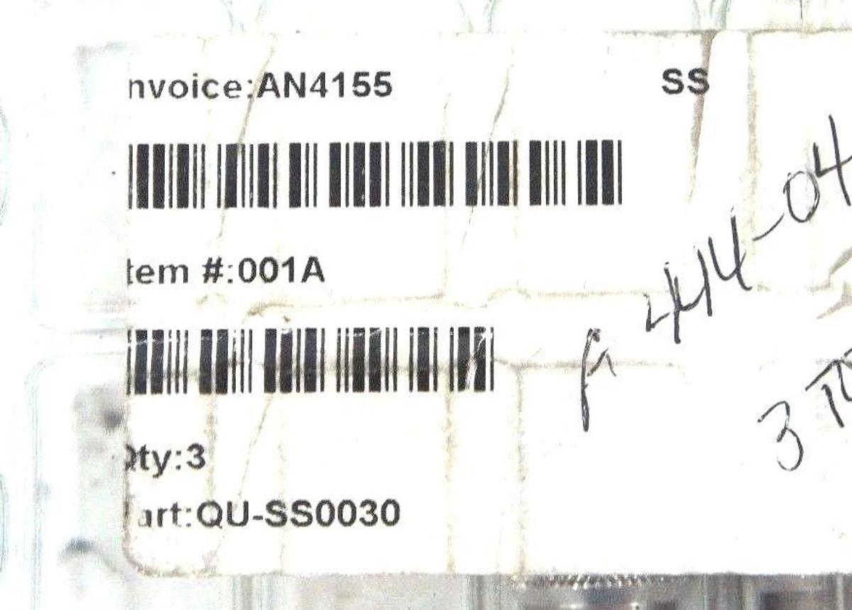 LOT OF 3 NEW SPRAYING SYSTEMS QU-SS0030 TIP NOZZLES 3/8" QUSS0030