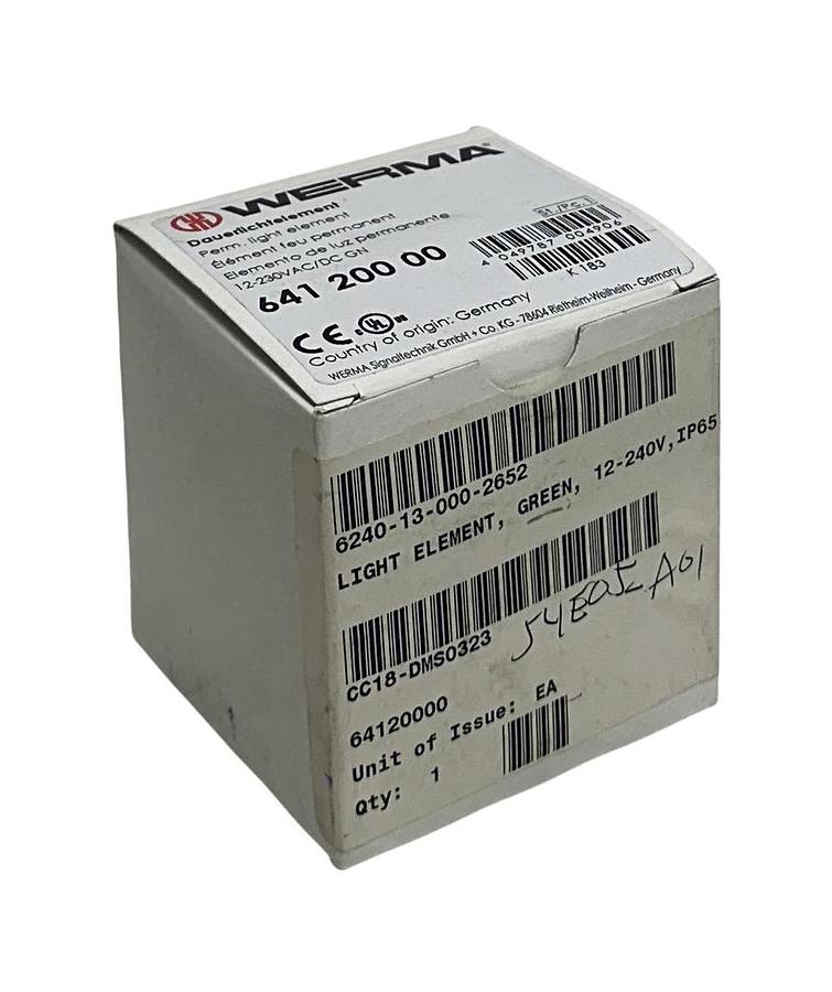 WERMA 641 200 00 / 64120000 PERMANENT LIGHT ELEMENT GREEN 12-230VAC/DC NSMP