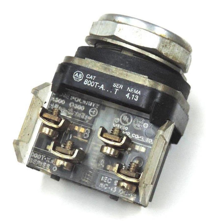 Used LOT OF 2 ALLEN BRADLEY 800T-A PUSHBUTTONS 800TA, SER. T W/ 800T-XD2, 800T-XA