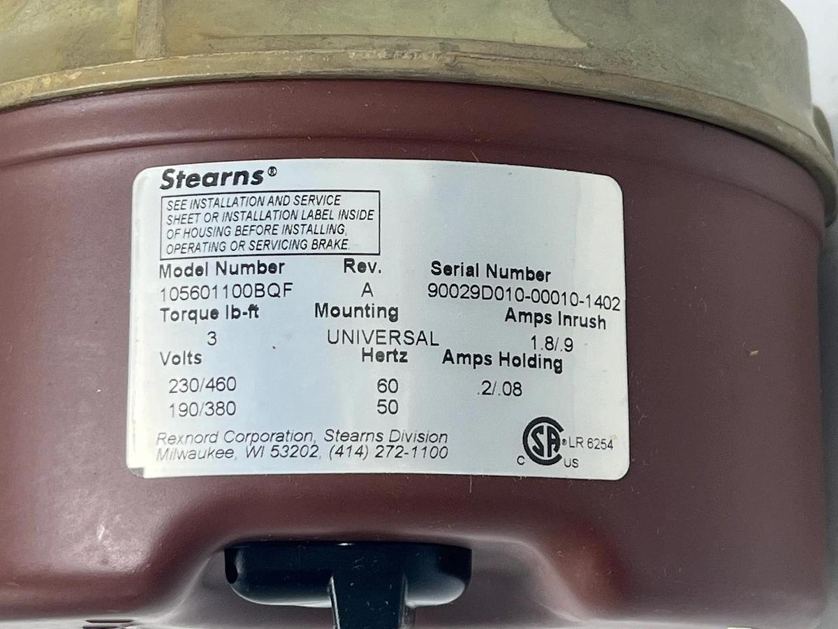Stearns 1-056-011-00-BQF REV A Electric Disc Brake, 56,000 Ser. 105601100BQF