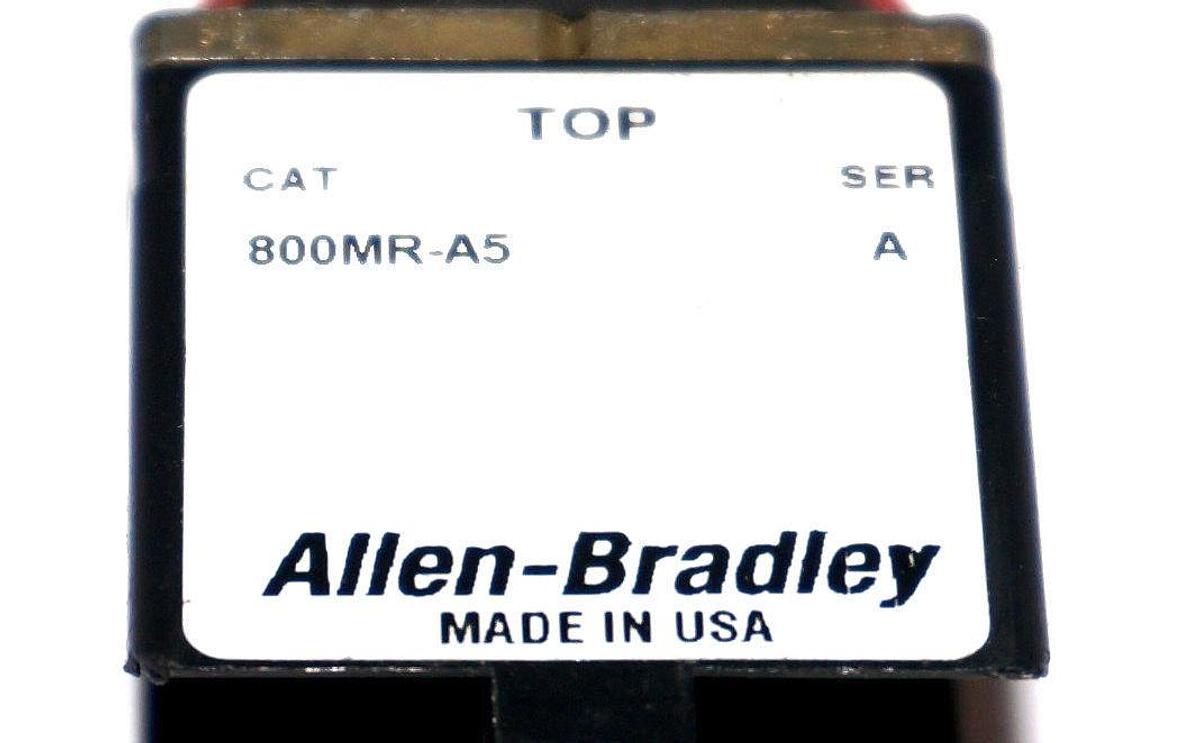 Used ALLEN BRADLEY 800MR-A5 OPERATOR PUSHBUTTON WHITE SER. A 800MRA5