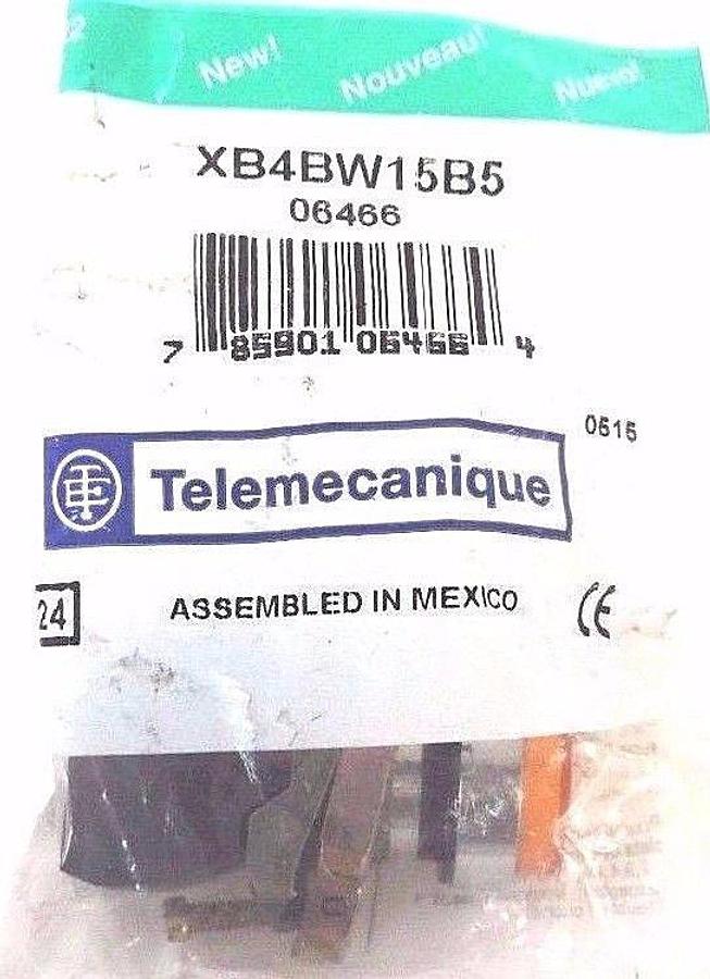 Used NEW TELEMECANIQUE XB4BW15B5 PUSHBUTTON 22MM ILLUM EXTENDED 24V YELLOW 1NO/1NC