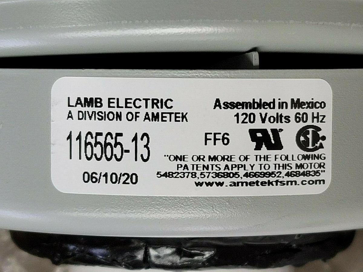 Used LOT OF 2 LAMB ELECTRIC 11565-13 MOTOR 3 STAGE 120V 60HZ W/ HORNS 1156513
