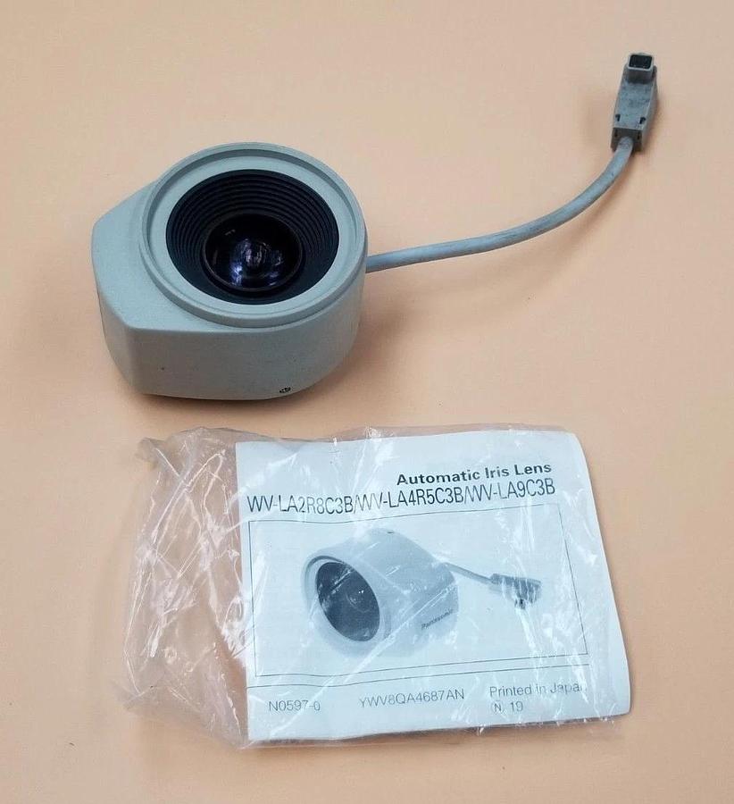 Used PANASONIC WV-LA2R8C3B AUTO IRIS TV LENS 2.8MM, 1:1.3, WVLA2R8C3B