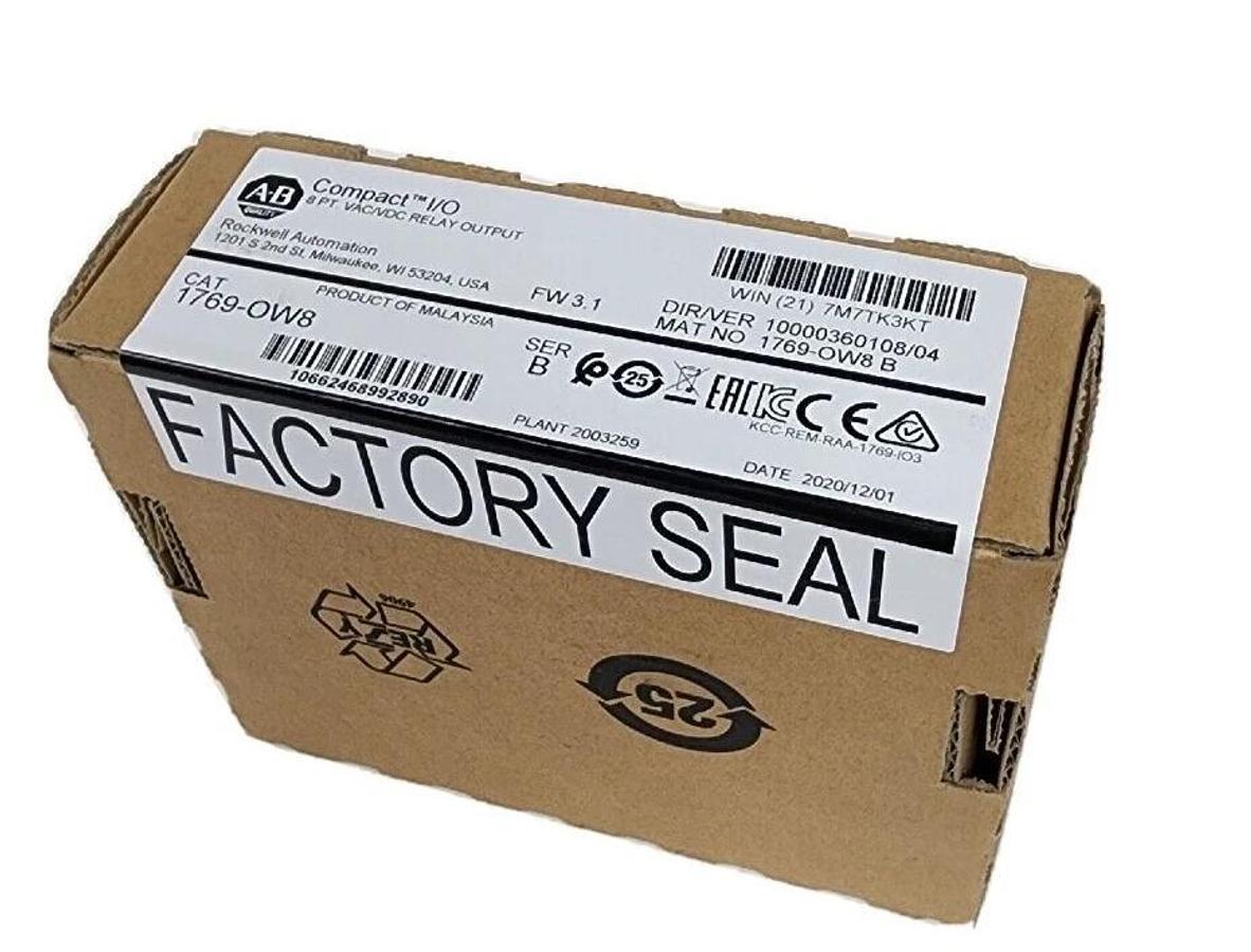 Used FACTORY SEALED ALLEN BRADLEY 1769-OW8 SER. B COMPACT I/O MODULE FW 3.1