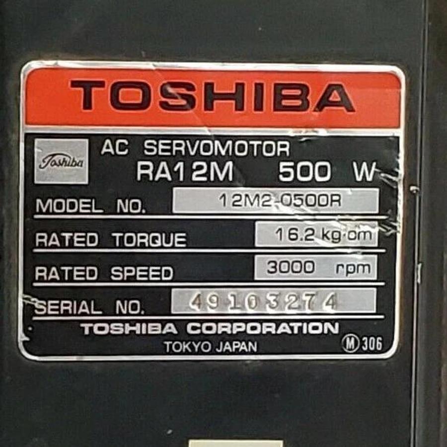 Used TOSHIBA 12M2-0500R AC SERVOMOTOR 12M20500R, 3000 RPM, 16.2 KG.CM