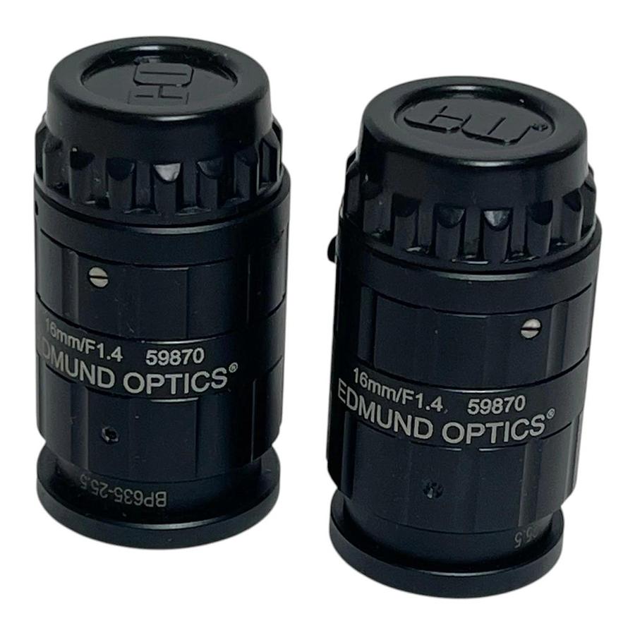 Lot of 2 Edmund Optics 59870 16mm F1.4 Lenses MidOpt BP635-25.5 Filters New
