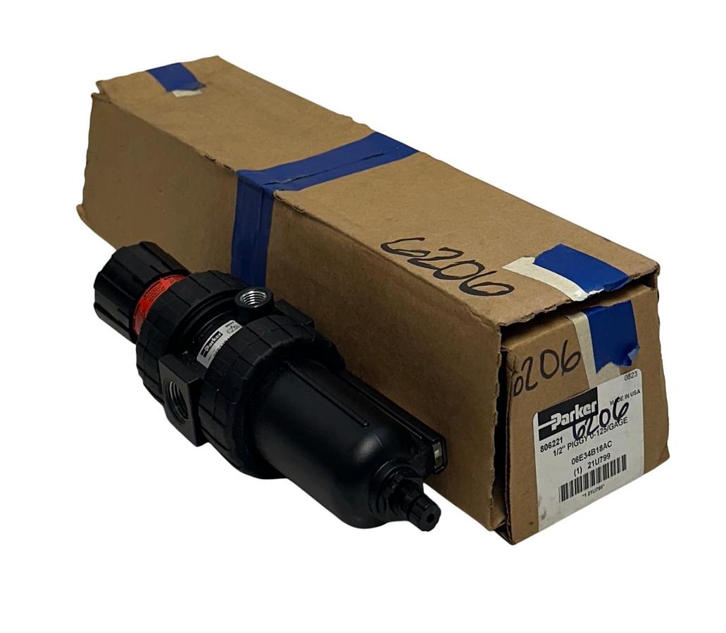 Used PARKER 06E34B18AC / 806221 / 21U799 PREP-AIR II FILTER REGULATOR 1/2'' NSMP *