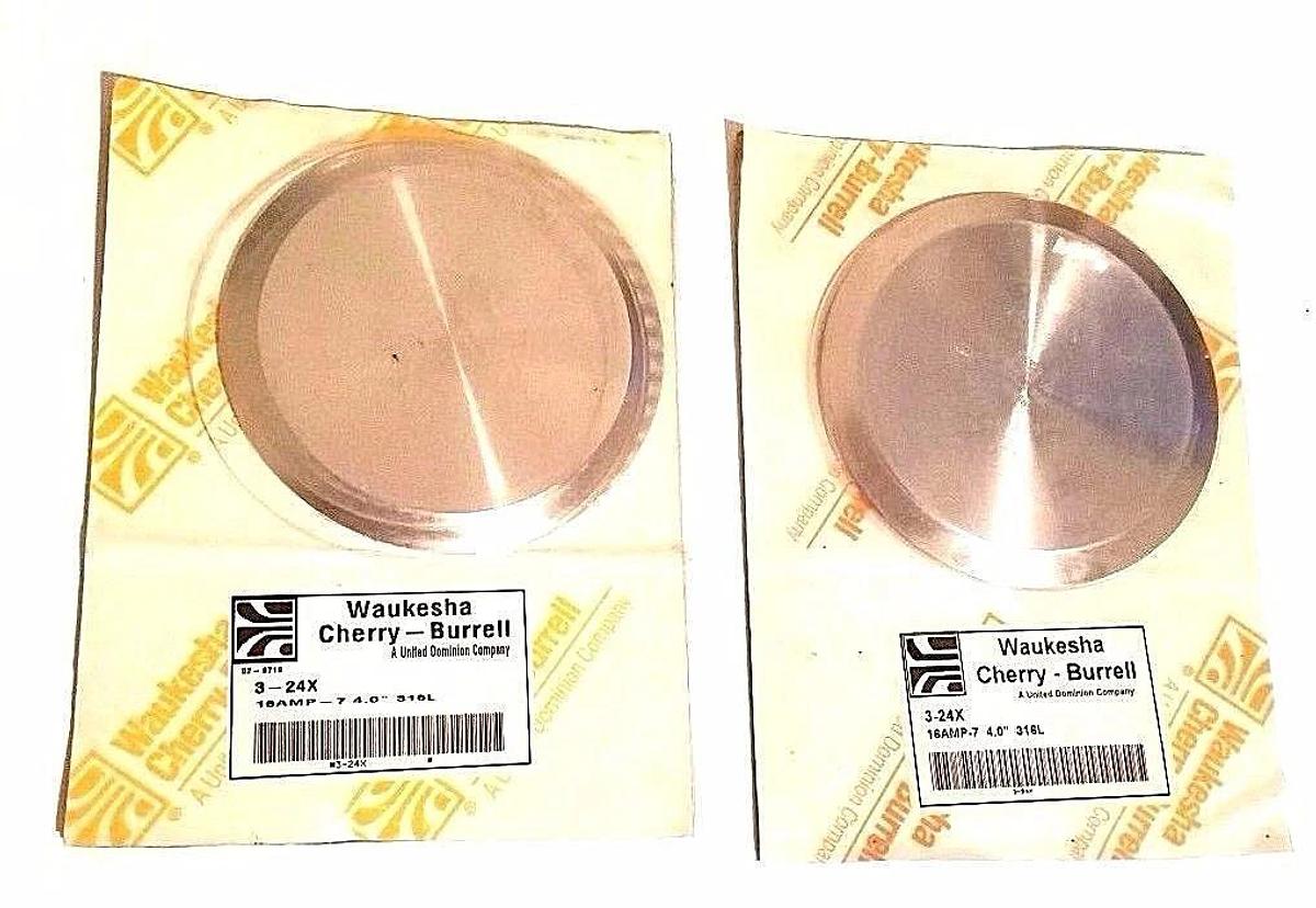 Used 2 NEW WAUKESHA CHERRY-BURRELL 3-24X SANITARY END CAPS 16AMP-7 4.0" 48289-0020