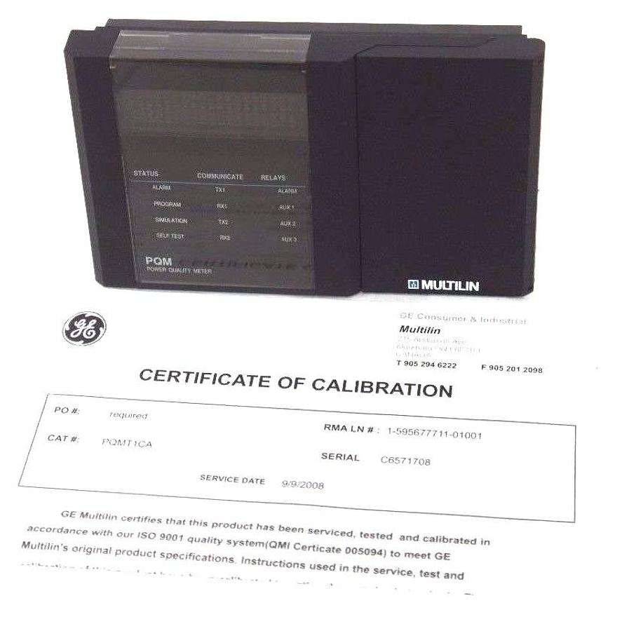 Used GE MULTILIN PQMT1CA POWER QUALITY METER PQM - REPAIRED W/ CERTIFICATE