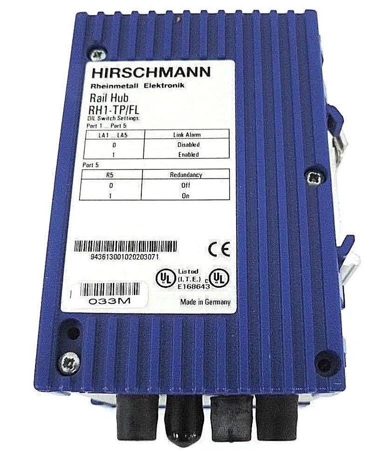 Used HIRSCHMANN RH1-TP/FL ETHERNET TWISTED PAIR INDUSTRIAL HUB 943613001