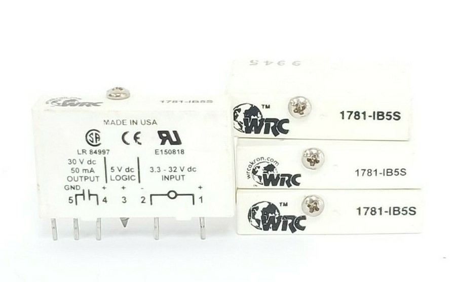 Used LOT OF 4 WESTERN RESERVE CONTROLS 1781-IB5S SLIM I/O MODULES 5VDC LOGIC 50MA