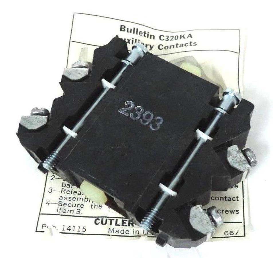 Used NIB CUTLER-HAMMER C320KA3 AUXILIARY CONTACT 1NO/1NC 600VAC SER. A2