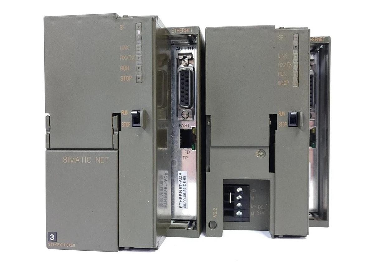 Used LOT OF 2 SIEMENS 6GK7343-1EX11-0XE0 SIMATIC NET CP ETHERNET MODULES