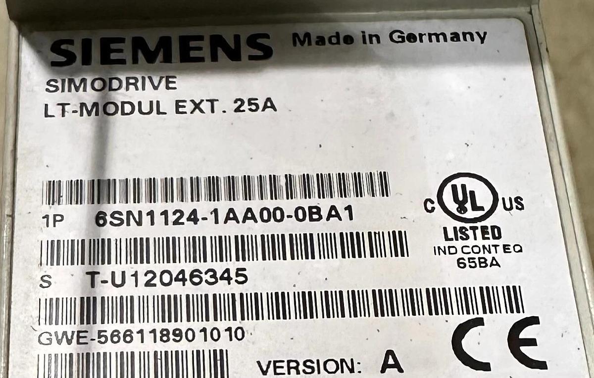 Used SIEMENS 6SN1124-1AA00-0BA1 / 6SN11241AA000BA1 SIMODRIVE POWER LT-MODULE EXT 25A