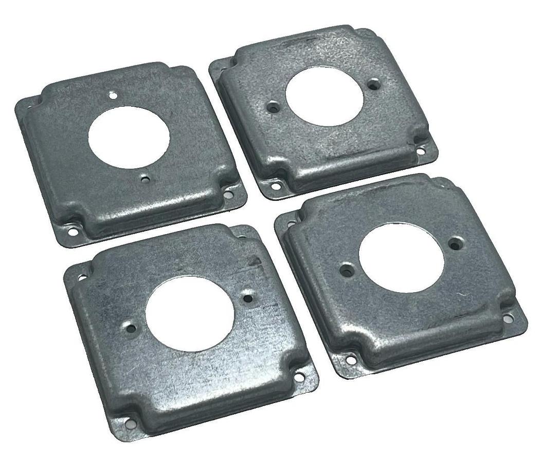 Lot of 4 RACO 812C 2-GFCI 6.5 cu. in. Steel Square Exposed Work Covers - NEW