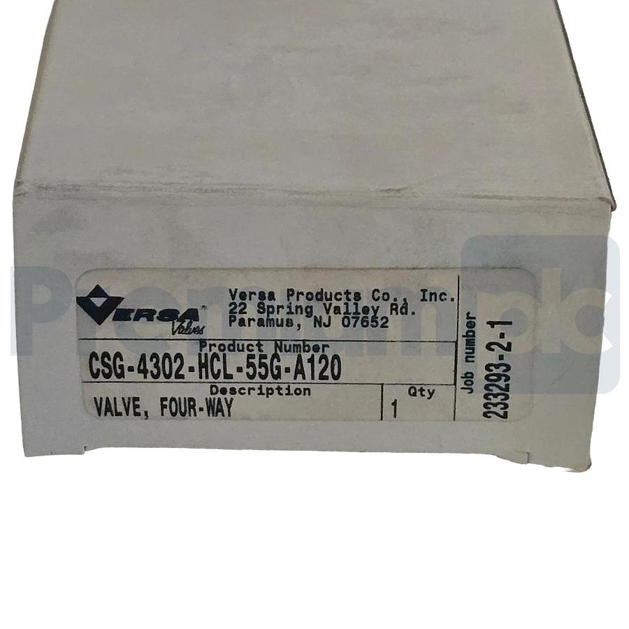 Versa Valves CSG-4302-HCL-55G-A120 Pneumatic 4-Way Valve, 120V AC, 1/4" NPT NSMP
