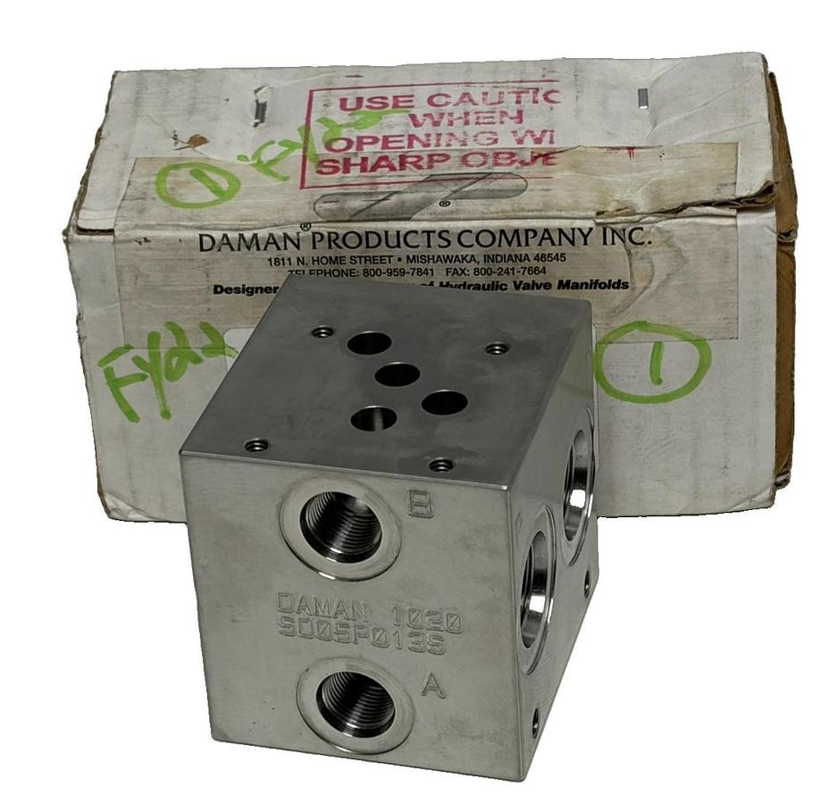 Used Daman SD05P013S 17-4 H1150 Stainless Hydraulic Manifold Block D05 New Surplus