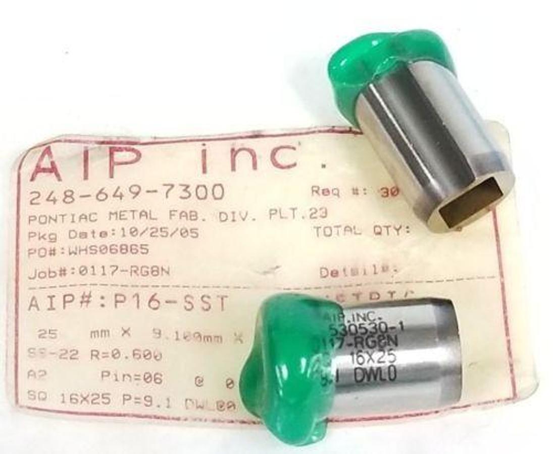 Used LOT OF 6 NEW AIP INC P16-SST PUNCHES 530530-1, 0117-RG8N, 25 X 9.1 X 9.1 MM