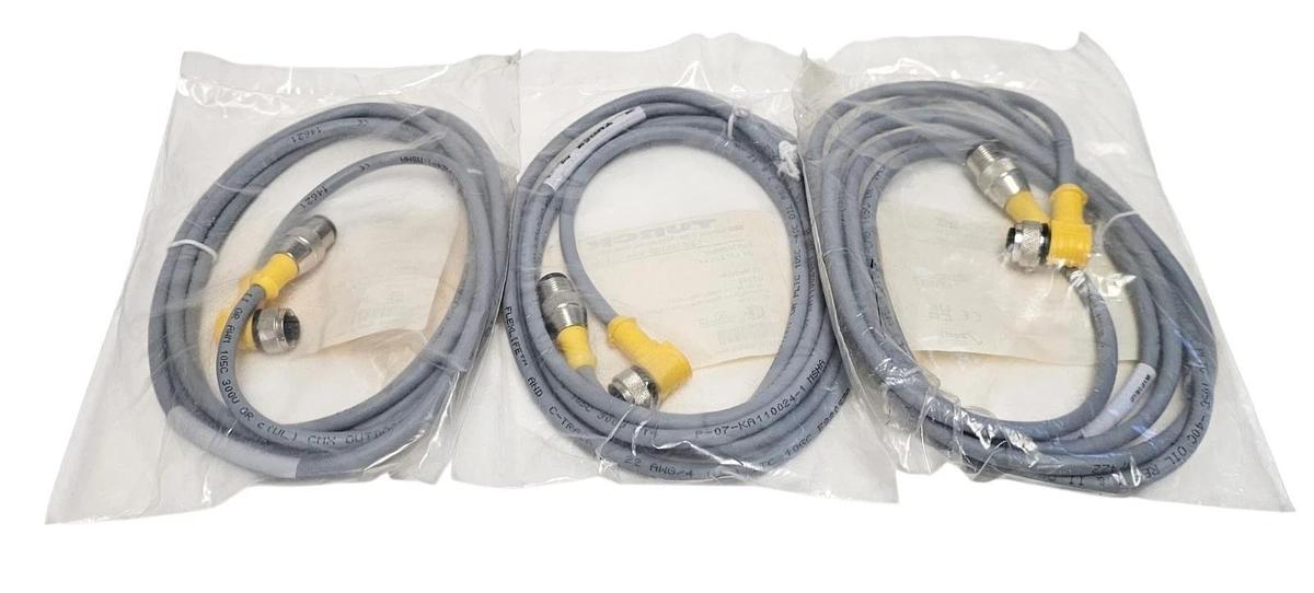 Used LOT OF 3 NEW TURCK WK 4.4T-2-RS 4.4T CORDSETS DOUBLE ENDED ID NUMBER: U2440