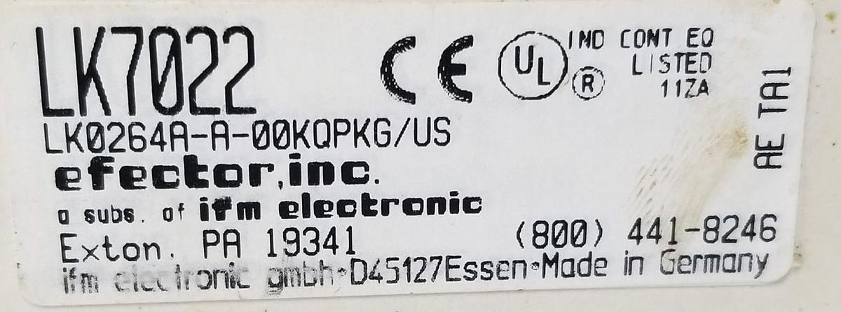 Used NIB IFM EFECTOR LK0264A-A-00KQPKG/US CONTINUOUS LEVEL SENSOR LK7022