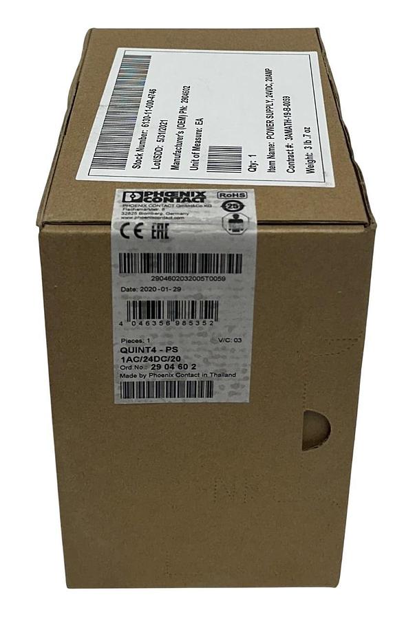 Used PHOENIX CONTACT QUINT4-PS/1AC/24DC/20 / 2904602 QUINT POWER SUPPLY 24VDC NSFS