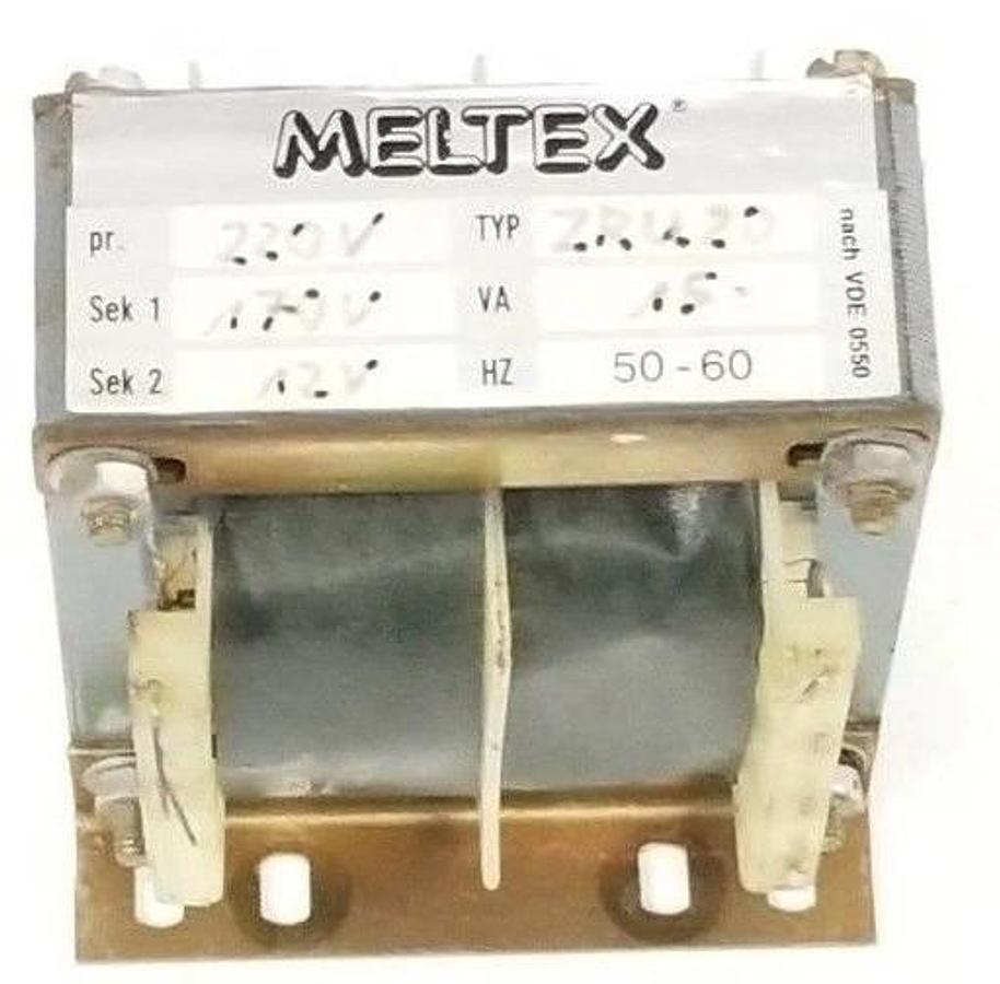 Used MELTEX TYP: ZRU20 TRANSFORMER 220V, 50-60HZ