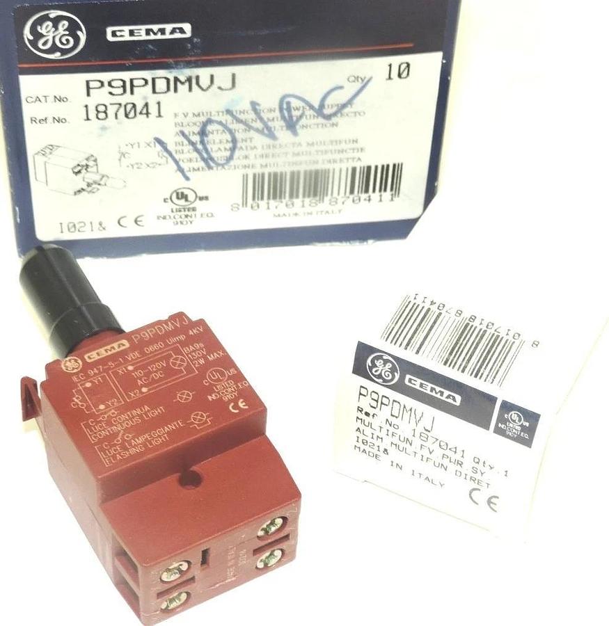 Used NIB GENERAL ELECTRIC P9PDMVJ LAMP HOLDER FULL VOLTAGE REF. # 187041 (BOX OF 10)